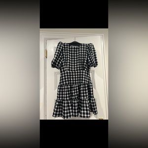 Aqua checkered plaid dress